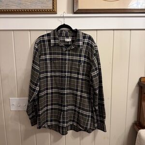 NWOT Men’s GAP Checkered Utility Fit Shirt - Black Green & Cream, Size XL